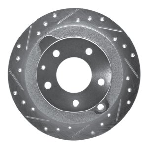 Mazda Millenia Brake Rotor (1) - Rear Left - R1 Concepts - Drilled & Slotted - Silver - `95-`02